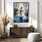 Walking on Water Christian Wall Art – Jesus' Miracle of Faith & Divine Authority
